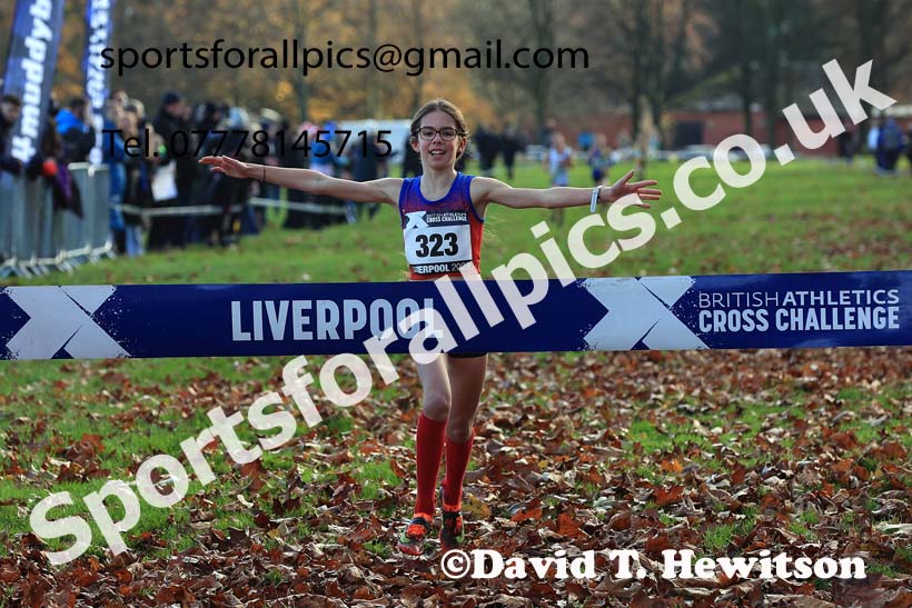 Girls Under-11s, 2023 British Athletics Cross Challenge, Sefton Park, Liverpool. Photo: David T. Hewitson/Sports for All Pics